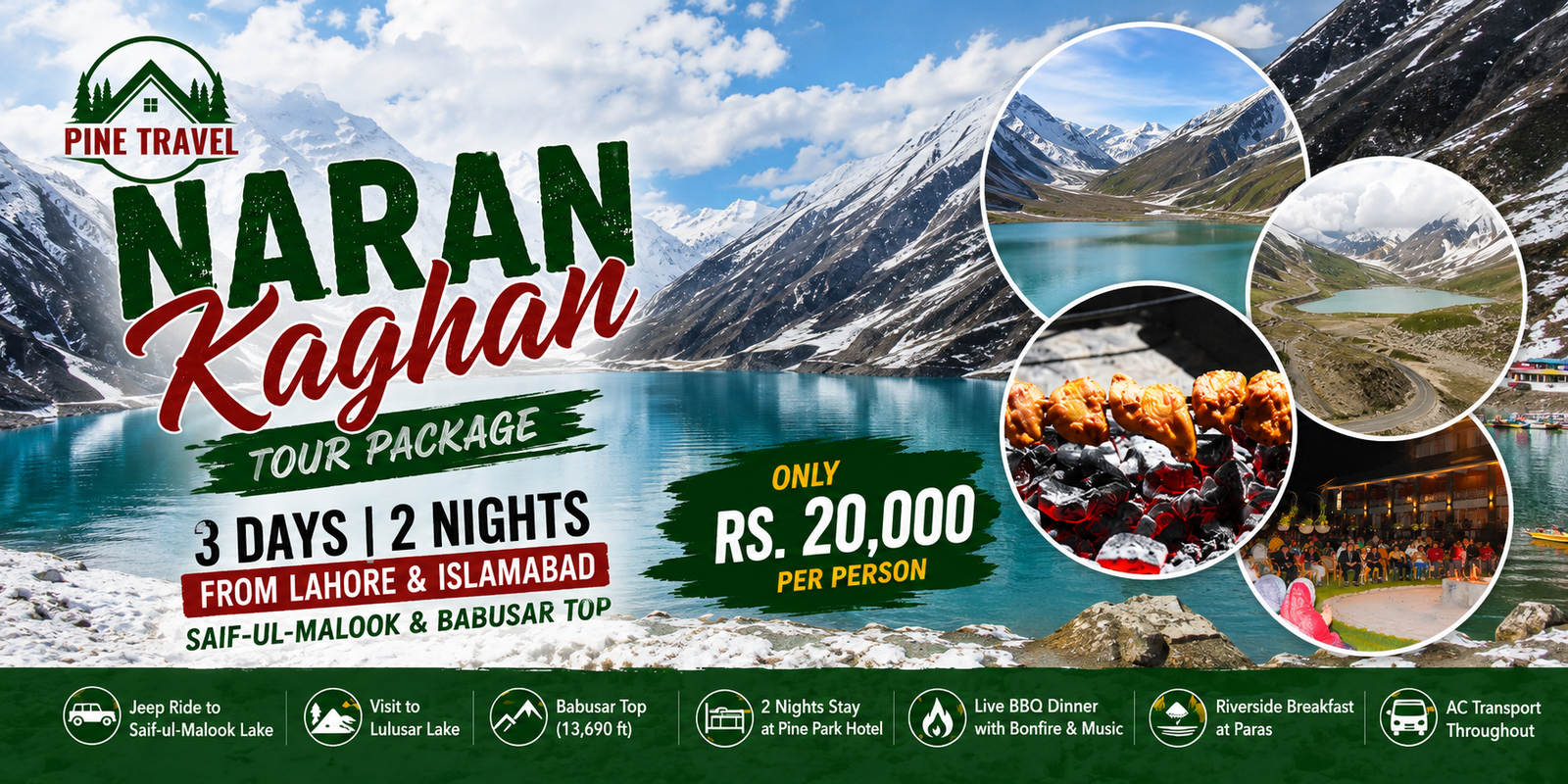 Naran Kaghan Tour Package - 3 Days 2 Nights from Lahore & Islamabad